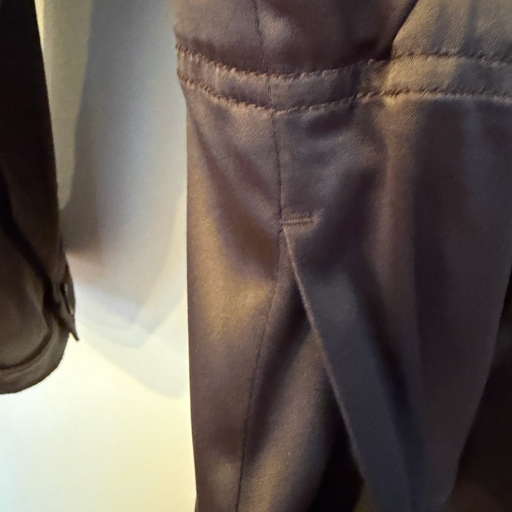 Chocolate Brown Trench Coat Satin White House Black Market Brown Size 4 - Picture 8 of 13